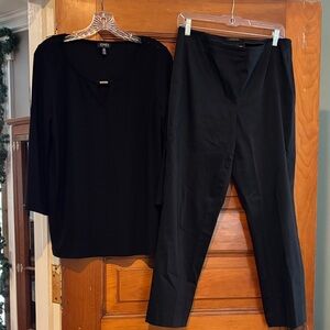 Jones New York Classic Black Women's Trousers and Stretch Top Two Piece Bundle